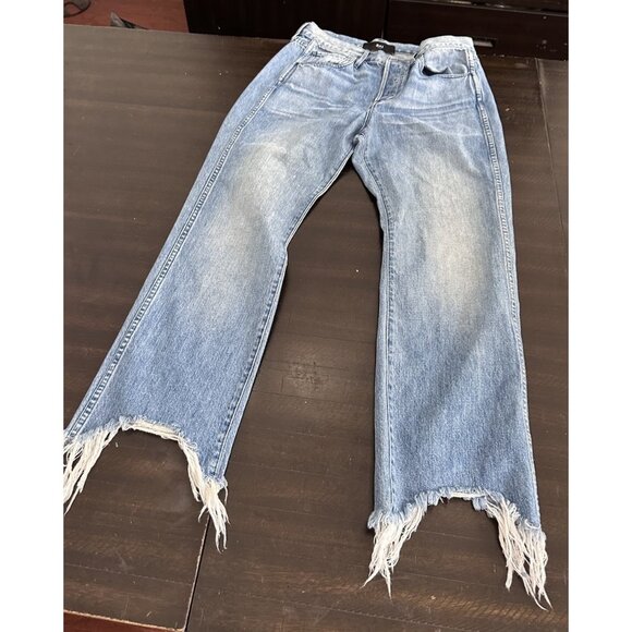 3x1 NYC Jeans Womens Size 28 Blue Byrd Shelter Austin Crop High Rise Raw Hem - Picture 1 of 5